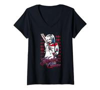 Suicide Squad Harley Quinn Bat T-Shirt avec Col en V