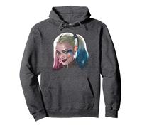 Suicide Squad Harley Quinn Head Sweat à Capuche, Unisexe pour Adultes, Chiné Foncé, XXL
