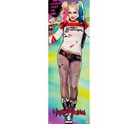 Suicide Squad - Poster de porte - Harley Quinn motif 2 + 2 pcs plinthes en bois 61 cm noir
