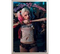 Suicide Squad - Poster - Harley Quinn - Daddy's Lil Monster + cadre interchangeable, Shinsuke® Maxi aluminium argenté, disque acrylique