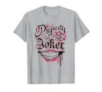Suicide Squad Property of Joker T-Shirt, Homme, Gris Chiné, 5XL