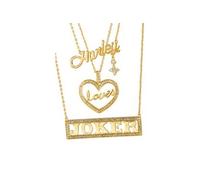 Suicide Squad set 3 pendentifs coeur Harley Loves Joker