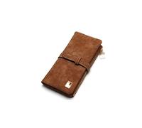 SUICRA Portefeuilles Femme Porte-Monnaie Longue Deux pliaux Femmes Portefeuilles Cordon de Cordon Nubuck Cuir Nubuck Zipper en Daim Sac d'embrayage pour Dames