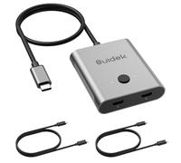 SUIDEK Commutateur USB C, Commutateur KVM USB C Prend en Charge la Sortie 8K@60 Hz 100W PD Charge Transfert de données 10 Gbps, câbles Type C Inclus