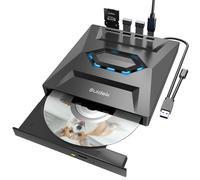 SUIDEK Lecteur CD DVD externe pour ordinateur portable, lecteur DVD USB-C, graveur CD/DVD +/-RW ROM avec lecteur de carte SD, hub USB 3.0 Type-C, compatible avec ordinateur portable, ordinateur de