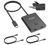 SUIDEK USB C Switch, USB C Switcher 1 en 2 Out/2 en 1 Out Support vidéo 8K@60Hz 100W PD Fast Charging, avec Adaptateur d'alimentation 5V 1A