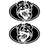 SUIFENG Autocollant de Voiture 10.2 X 6.9 Cm 1 Paire Berger Australien Chien Dessin Animé Rétroviseur Décalcomanies Mode Animal Décoratif Voiture Autocollant