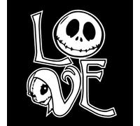 SUIFENG Autocollant de Voiture 11.6 Cm X 13.7 Cm Jack Skellington Et Sally. Cauchemar Avant Noël. Amour. Autocollants De Voiture Décoration De Voiture Noir/Ruban