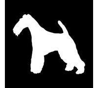 SUIFENG Autocollant de Voiture 13.7 x 11.4 cm Fil Fox Terrier Chien Vinyle Autocollant Belle Voiture Autocollants Camion Pare-Chocs Voiture Style décoration Noir/Argent