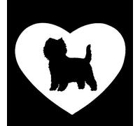 SUIFENG Autocollant de Voiture 14 x 11.5 cm Amour Cairn Terrier Chien Voiture Autocollant Dessin animé Animal de Compagnie Chien Moto Voiture Autocollants et décalcomanies