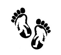 SUIFENG Autocollant de Voiture 15X15 Cm Bigfoot Empreintes De Pas Voiture Autocollant Décalcomanie Dessin Animé Pied Moto Voiture Style Noir/Argent