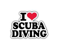 SUIFENG Autocollants 12.7 Cm X 8.9 Cm Mode J'aime La Plongée sous-Marine PVC Moto Voiture Autocollant