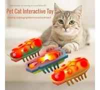 SuiHeill Jouet interactif for Chat et Chaton, Mini Insecte électrique, Jouet à Bascule Automatique, Fonctionnement à Piles, Vibration, scarabée(Blue Green)