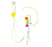 SuiHeill Jouets for Chat de Compagnie bâton drôle Chaton Auto-Hi Corde élastique Forme de Libellule Plume Cloche bâton taquin Suspendu balançoire des milliers(Feather Caterpillar)