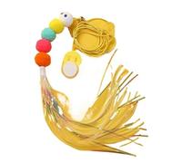 SuiHeill Jouets for Chat de Compagnie bâton drôle Chaton Auto-Hi Corde élastique Forme de Libellule Plume Cloche bâton taquin Suspendu balançoire des milliers(Lingering Paper Cate)