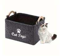 SuiHeill Panier de Rangement for Jouets for Chat : Parfait for Organiser Les Jouets et Accessoires de Votre ami félin - for Chats d'intérieur Handy Ha(Black Cat)