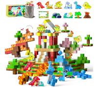 suihuooo 110 Pieces Dinosaure Jouet Blocs de Construction Magnétiques, Cube Magnétique Magnetic Blocks, Construction Magnetique Enfant, Jouets Sensoriels pour Garçons et Filles de 4 5 6 7 8 9