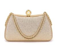 SUIKIHUM Pochette de luxe à paillettes pour femme, sac de soirée à paillettes, sac à main de mariage scintillant pour fête de mariée formelle, champagne, L (US 12), Classique