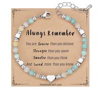 SUIMZESTI Minuscules bracelets de perles pour femme, « Always Remember You are Brave » - Bracelet à maillons en acier inoxydable - Cadeau d'amitié pour maman, épouse, Noël, Pâques, anniversaire