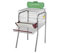 Suinga Batterie pour poules pondeuses 1 département Capacité 5 poules 56 x 70 x 95 cm. Protecteur anti-gaspillage. Mangeoire en tôle laquée. Séparateur d'oeufs par département. Bidon de 7 litres