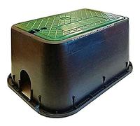 Suinga Bouche d'arrosage plastique rectangulaire 49x35x22 cm. Boîte d'arrosage pour 2 à 4 électrovannes ou accessoires. Polyéthylène haute résistance, bords de haute qualité et roustez, noir