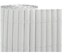 Suinga Canisse Synthétique PVC 2 x 5 m avec Cannes Entières blanche, Brise-Vue pour Jardins, Balcons et Clôtures