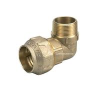 Suinga Coude Mâle Laiton 25mm x 3/4" Filetage pour Tuyau Polyéthylène 25mm, Certification Aenor, Connexion Sûre et Durable, doré