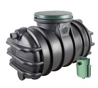 Suinga Fosse septique avec filtre 1000 litres, 1 à 3 habitants, réservoir Erdtank avec 2 connexions DN110, couvercle piétonnier et filtre Anaerobix 30 litres, noir, GA01010