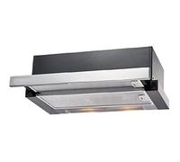 Suinga Hotte télescopique - Moteur 65 W - Classe énergétique D - 2 niveaux de puissance - 2 filtres amovibles en aluminium - Dimensions : 60 x 28,3-45,3 x 21,5 cm.