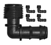 Suinga. Lot de 10 coudes 16 mm x 3/4" pour irrigation goutte à goutte Noir