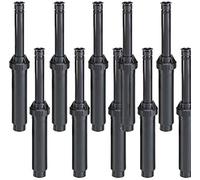 Suinga Lot de 10 diffuseurs asperseurs d'arrosage 5,2 mètres unispray R.Bird, angle d'arrosage réglable, hauteur émergente 10 cm, hauteur totale 18,4 cm, vis 1/2", noir