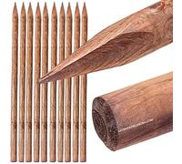Suinga Lot de 10 Piquets pour Arbres 200 cm Ø 5 cm Tuteurs avec Pointe, poteaux en Bois, empalisés, piquets de Fixation, piquets pour Jardin, Tuteurs pour Plantes, Marron