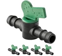 Suinga Lot de 10 Vanne cannelé 16mm pour tuyau goutte à goutte. Soupape d'arrêt pour l'irrigation goutte à goutte