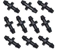 Suinga Lot de 100 liaisons microtubes 4,5 mm. Raccord droit pour joindre microtube de 3 x 5 mm et 4,5 x 6,5 mm. Couleur noire. Accessoire utilisé dans l'irrigation goutte à goutte
