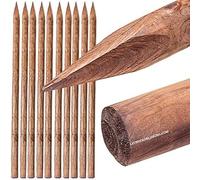 Suinga Lot de 20 Tuteur en Bois 200 cm, diamètre 5 cm, Tuteurs avec Pointe, poteaux en Bois, piquets de Fixation, piquets de Jardin, Tuteurs pour Plantes