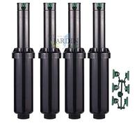 Suinga Lot de 4 Arroseur Turbine Hunter SRM-04 1/2'', portée 4,9 à 14 m, 40º-360º, Noir