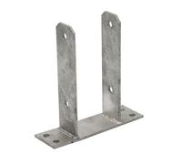 Suinga Lot de 4 bases en U pour poteau en bois 7 cm | Ancrage galvanisé sol en U | Support pour poteau en bois en U, 16 x 20 x 7,1 cm