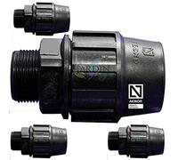 Suinga Lot de 4 Connecteur pour Tuyau d'eau en PP MDPE 32mm x 1'' mâle | Connecteur de compression PN16 pour tuyaux en polyéthylène, noir