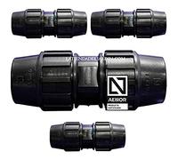 Suinga Lot de 4 Connecteur pour Tuyaux MDPE PP 25mm égal | Adaptateur pour tuyau d'eau PE de compression | Raccords de plomberie PN16, noir