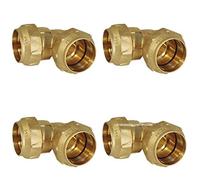 Suinga Lot de 4 coudes en laiton 25 mm pour tuyau en polyéthylène de 25 mm, accessoire en laiton avec certificat Aenor