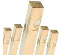 Suinga Lot de 5 poteaux en bois carrés 120 x 7 x 7 cm | Tuteurs sans pointe en bois de pin | Poteaux pour clôtures et jardin