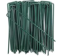 Suinga Lot de 50 Agrafes pour Jardin, Gazon Artificiel, Piquets de Fixation de Jardin pour Toile de Paillage, Le Treillis Métallique, Vert