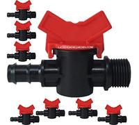 Suinga Lot de 50 Vannes de Goutte-à-Goutte 16MM x 1/2", Robinet d'Irrigation, Contrôle du Débit pour Systèmes d'Arrosage
