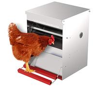 Suinga Mangeoire automatique 40 kg pour poules, galvanisée avec pédale, gris