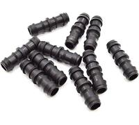 Suinga Pack 25 Raccords d'Irrigation Goutte à Goutte de 20 mm | Connecteur Droit pour Tuyau et Tuyau d'Irrigation | Union Sûre et Résistante | Couleur Noire