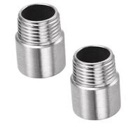 Suinga Pack de 2 Rallonges en Laiton Chromé M-H 1/2” x 20 mm | Extensions à Filetage Mâle-Femelle pour Plomberie, Tuyauterie et Connexions d'Eau | Adaptateurs en Laiton Solide et Durable