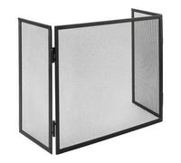 Suinga Pare-étincelles de cheminée triple panneau 100 x 50 cm, grille métallique de protection contre les étincelles, écran de sécurité pour cheminées, noir