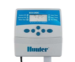 Suinga Programmateur d'arrosage automatique Hunter ELC 6 zones d'arrosage, Eco Logic 6 stations d'intérieur, 230 VCA, blanc