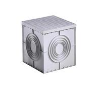 Suinga Regard Siphonique 40x40cm Monobloc avec Couvercle Renforcé | Idéal pour Évacuation et Drainage des Eaux Usées | Haute Résistance et Durabilité | Entrées de Différents Diamètres 50-315mm
