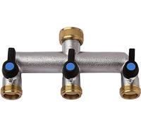 Suinga Robinet Triple Sortie 3/4" | Entrée Femelle 3/4" | Vanne 3 Voies | Laiton | Raccord Plomberie | pour Tuyau Arrosage, Robinet Cuve 1000L, Distributeur Eau, Raccord Tuyau d'Arrosage